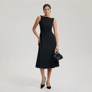 Size LARGE "A New Day" Women's Tailored BLACK Midi Dress (brand new w/ tags)
